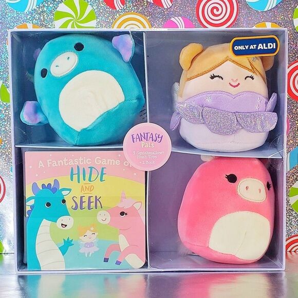 Squishmallow Fantasy Pals Christmas Book Gift Set Holiday Plush Exclusives New